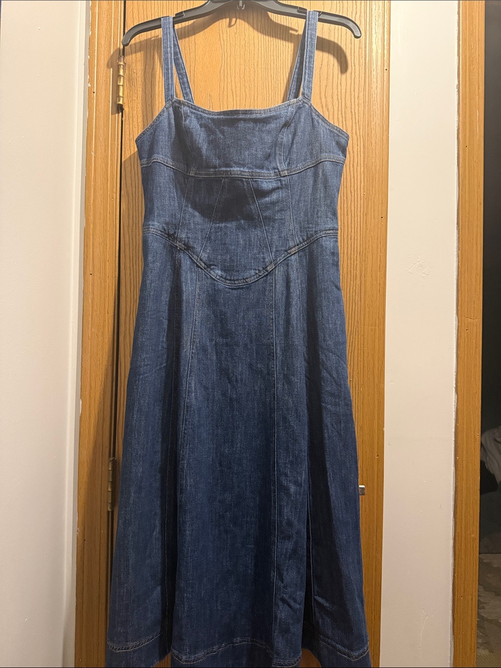Anthropologie Dark Blue Denim midi dress - Picture 4 of 7